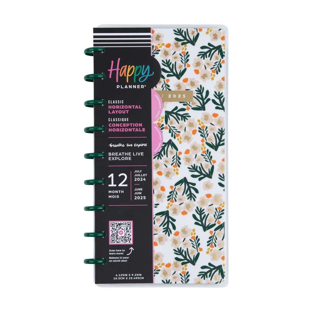 2024 Happy Planner x Breathe Live Explore Planner - Skinny Classic Horizontal Layout - 12 Months