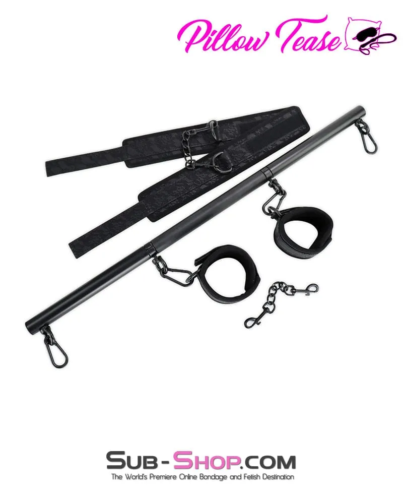 2419MQ      Metal Spreader Bar with 4 Padded Bondage Cuffs and Connection Chains