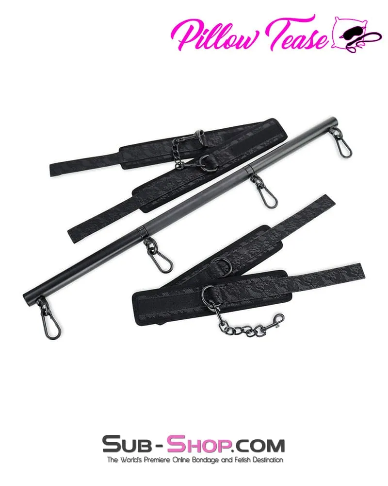 2419MQ      Metal Spreader Bar with 4 Padded Bondage Cuffs and Connection Chains