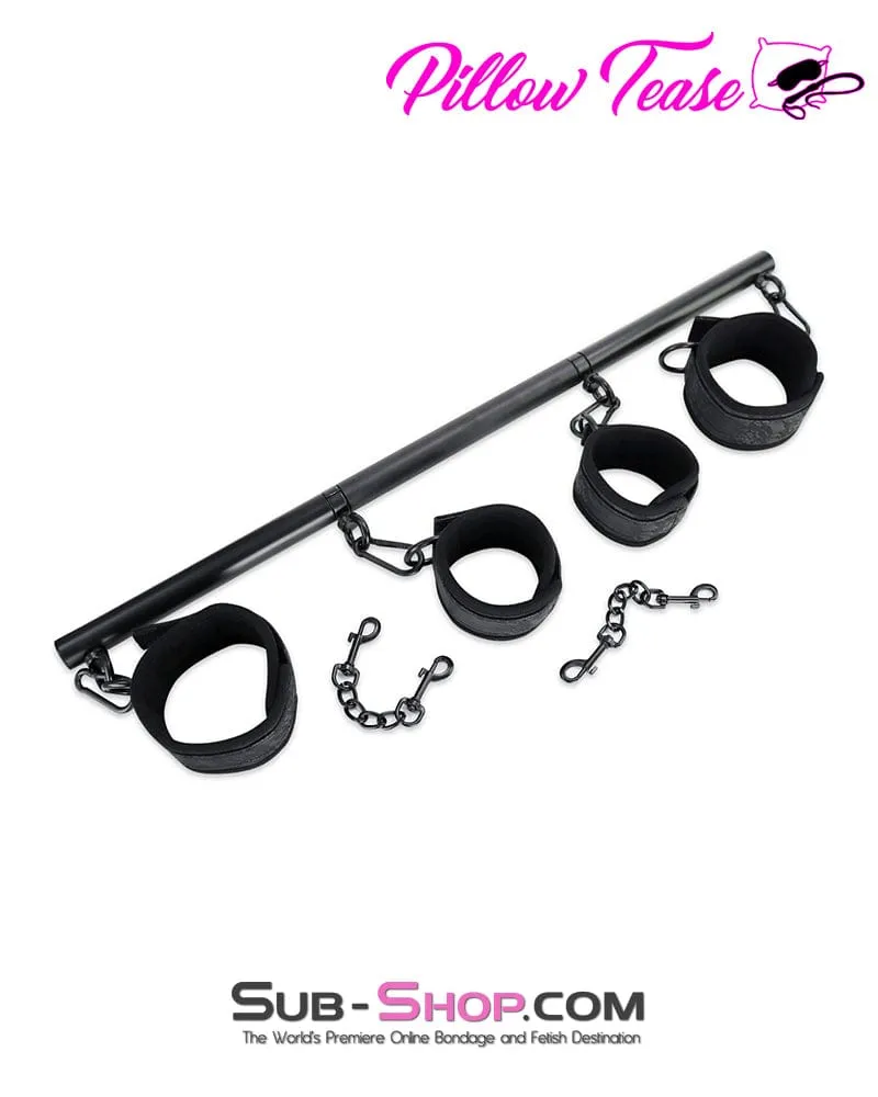 2419MQ      Metal Spreader Bar with 4 Padded Bondage Cuffs and Connection Chains