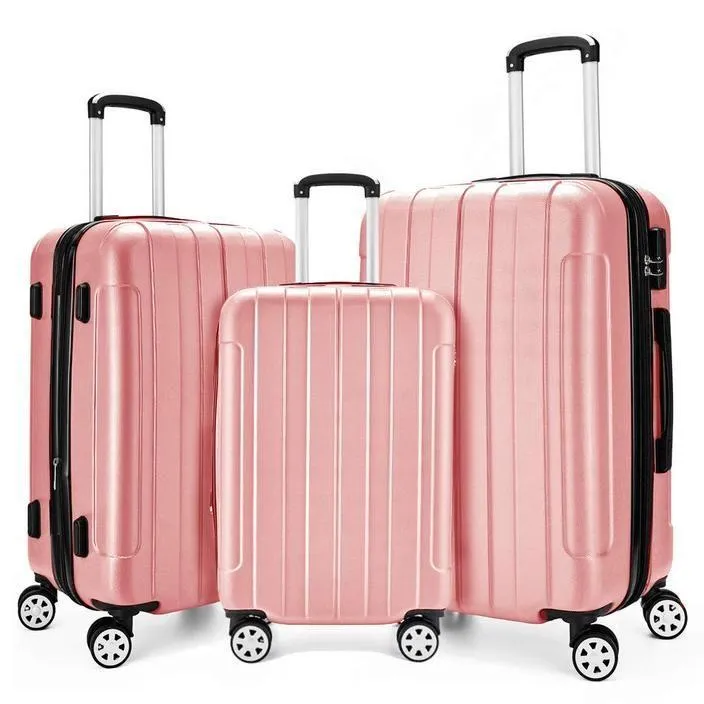 3 Piece Hard Expandable Spinner Luggage Set L-27 inch