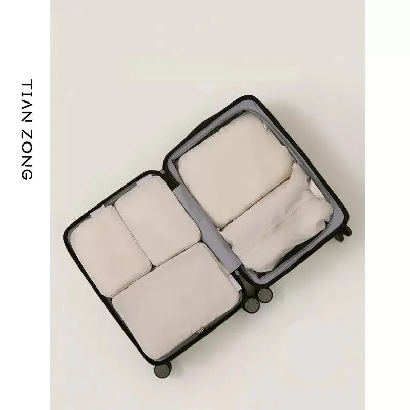 5pcs Set Travel Organizer Compression Packing Cubes Clothes Storage Bags Shoe Bag Large Capacity Luggage Organizer Accessories