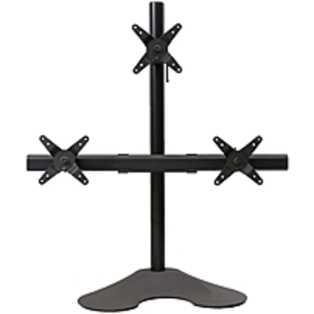 A Ergotech 100-D28-B12 Triple LCD Monitor Desk Stand - 28-inch pole - Black - Triple 1 over 2