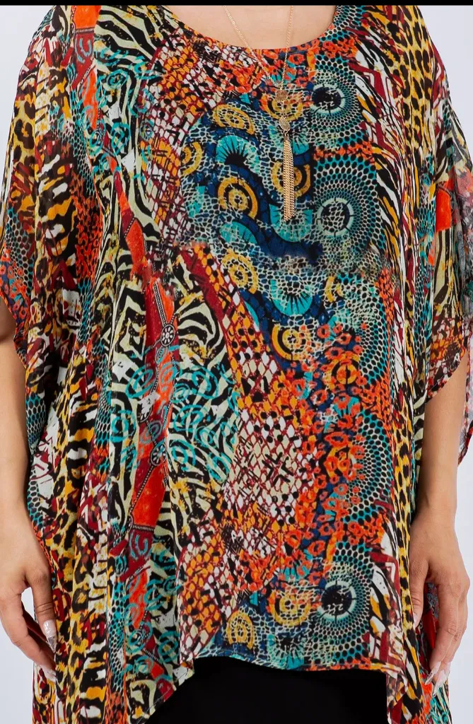 Aboriginal Dreaming Oversize Tunic Top Lagenlook Boho Hippie Chic SML-6X 