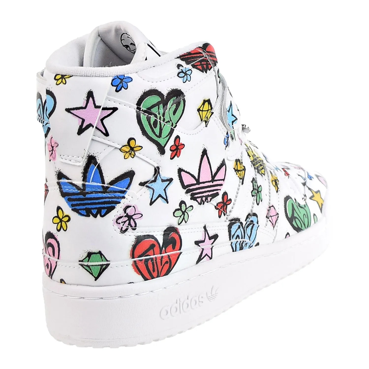 Adidas Jeremy Scott Forum 84 Hi Mono Men's Shoes Cloud White-Core Black