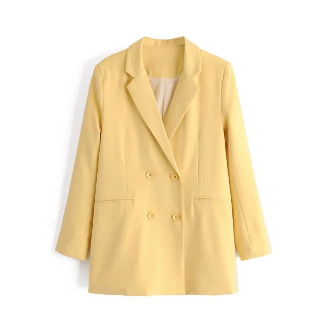 Amy Fashion - Double-breasted High Street Long Sleeve Blazer