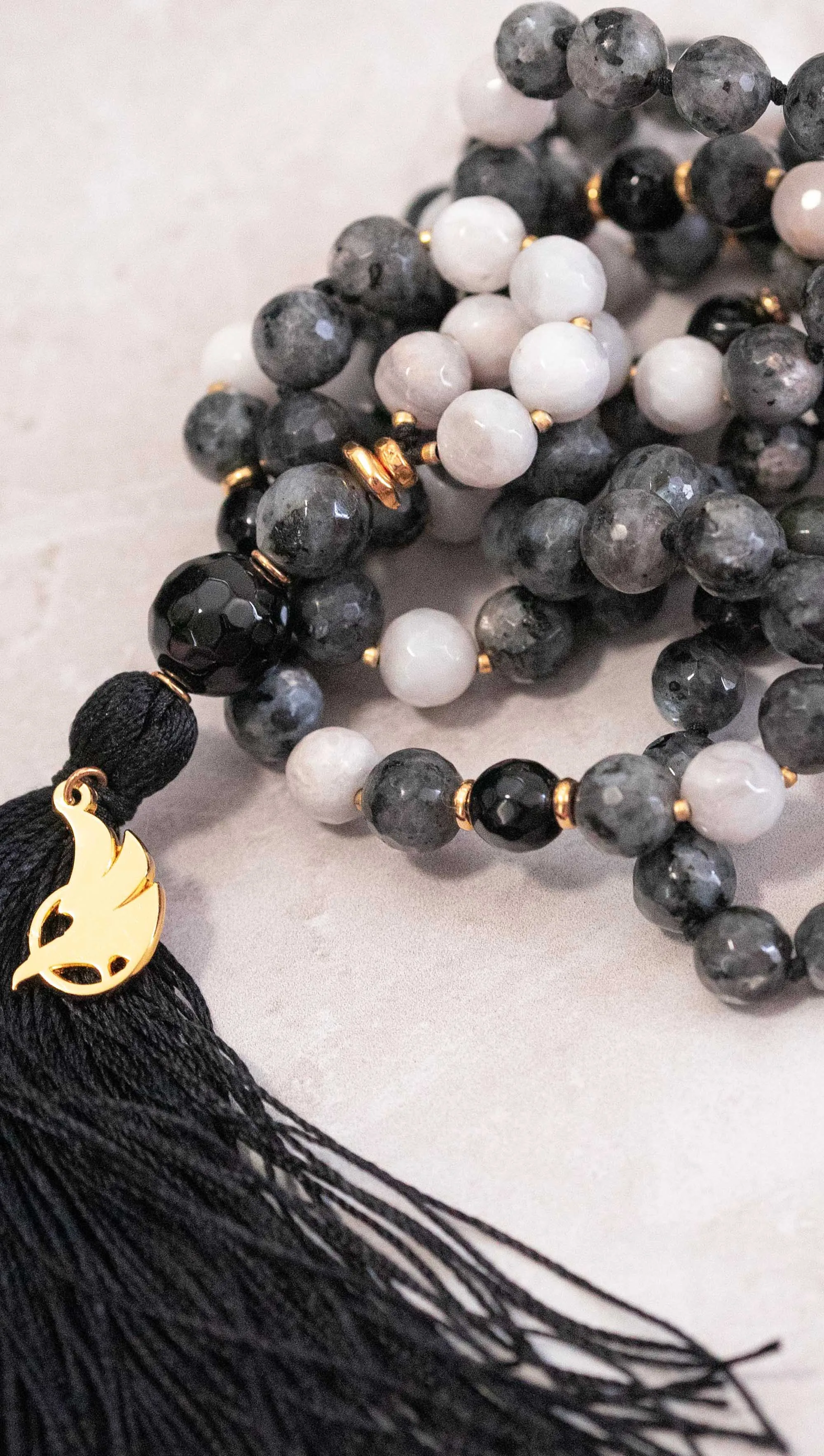 Black   Gold Tourmaline Mala 108 (Prayer Beads)