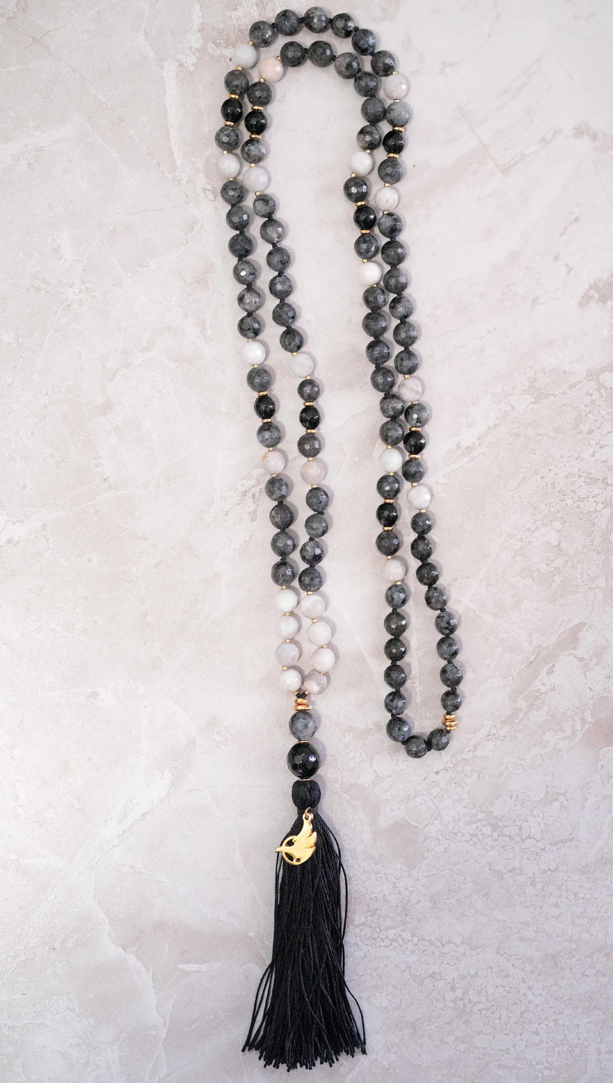 Black   Gold Tourmaline Mala 108 (Prayer Beads)