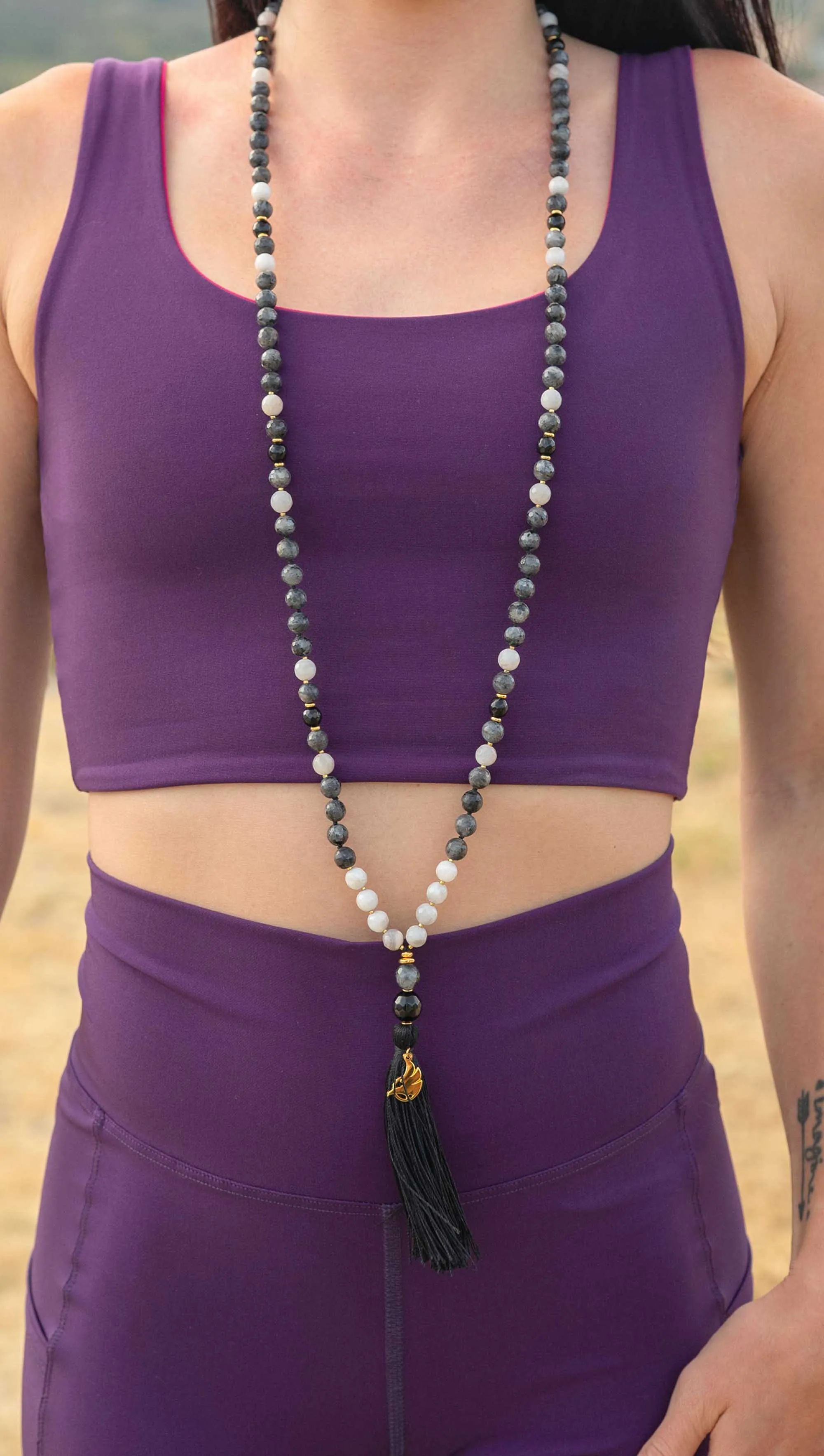 Black   Gold Tourmaline Mala 108 (Prayer Beads)