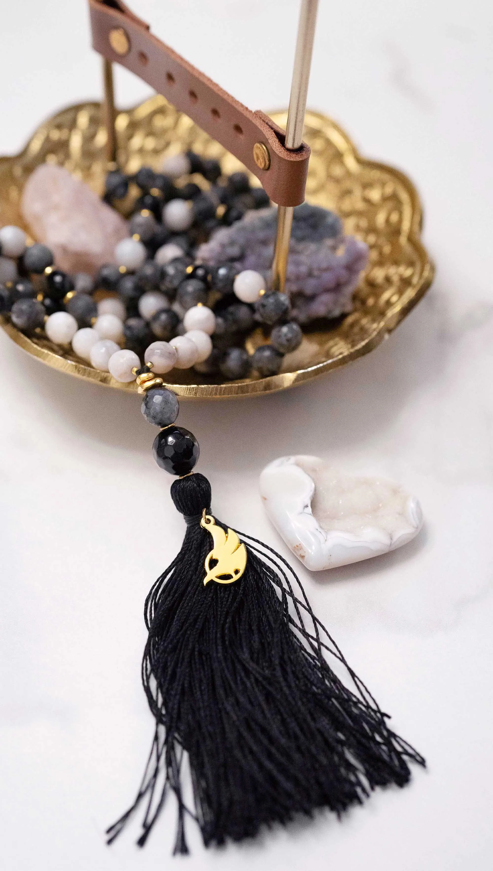 Black   Gold Tourmaline Mala 108 (Prayer Beads)