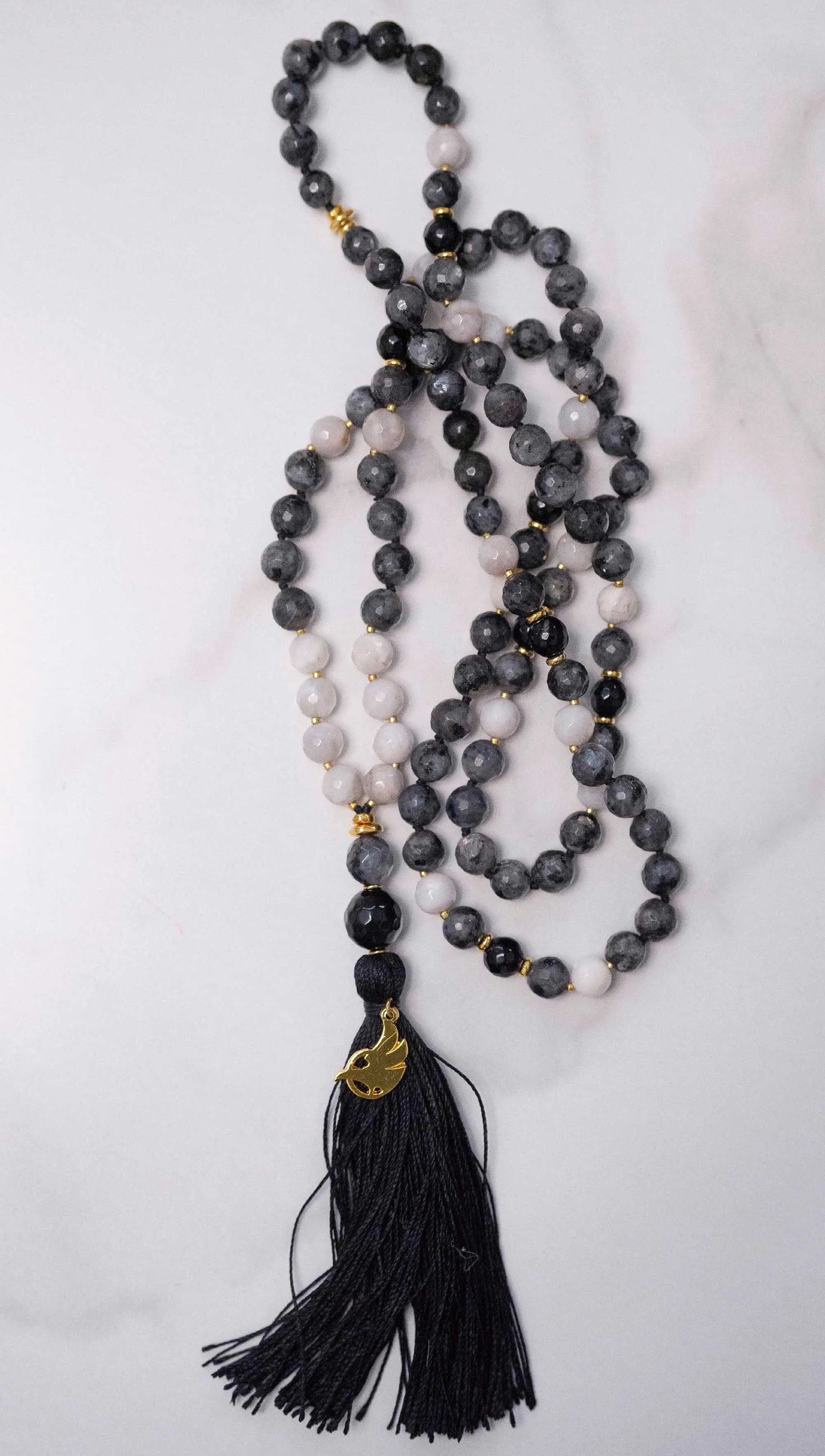 Black   Gold Tourmaline Mala 108 (Prayer Beads)