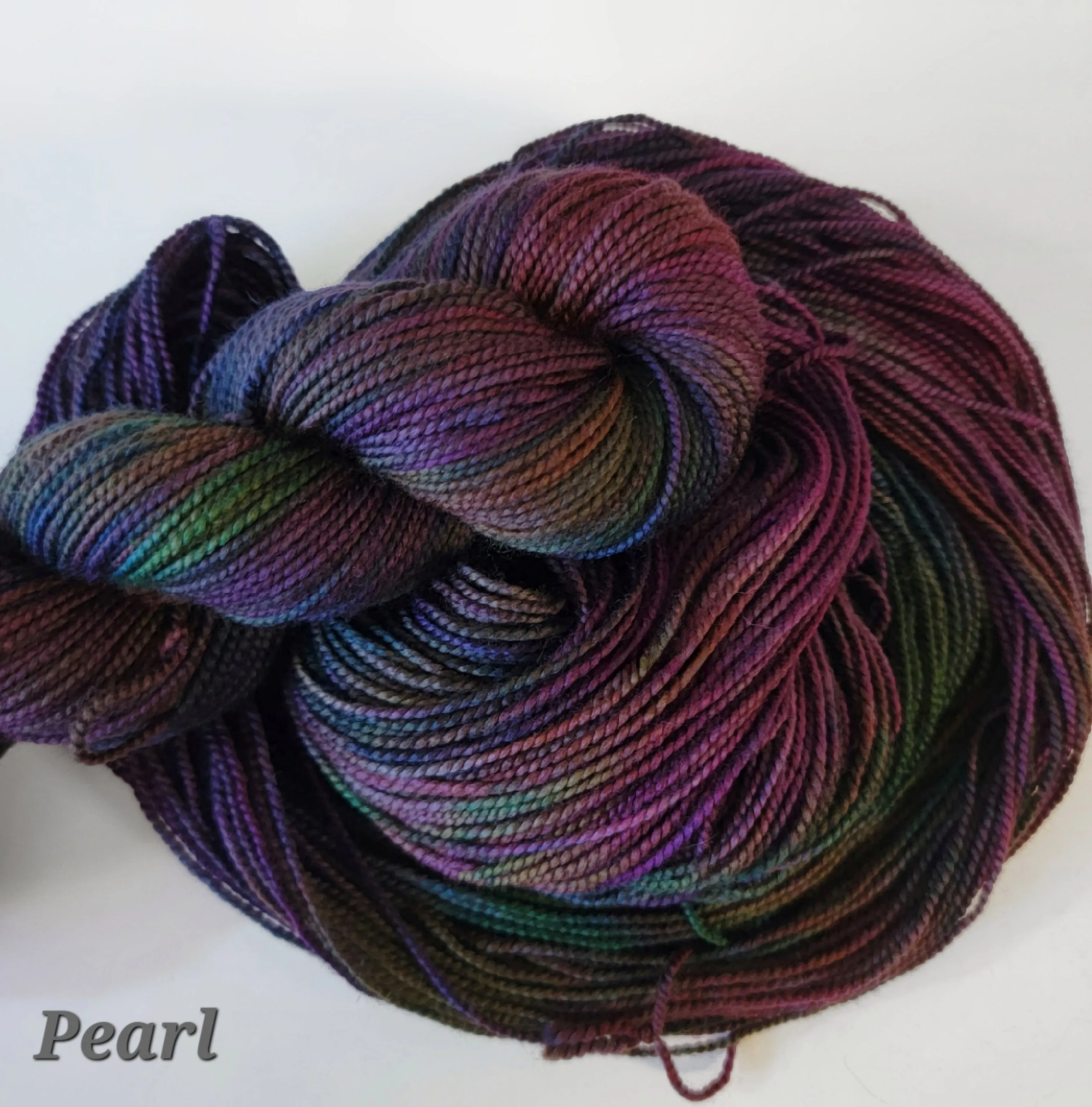 Black Magic- Hand dyed variegated yarn -black rainbow