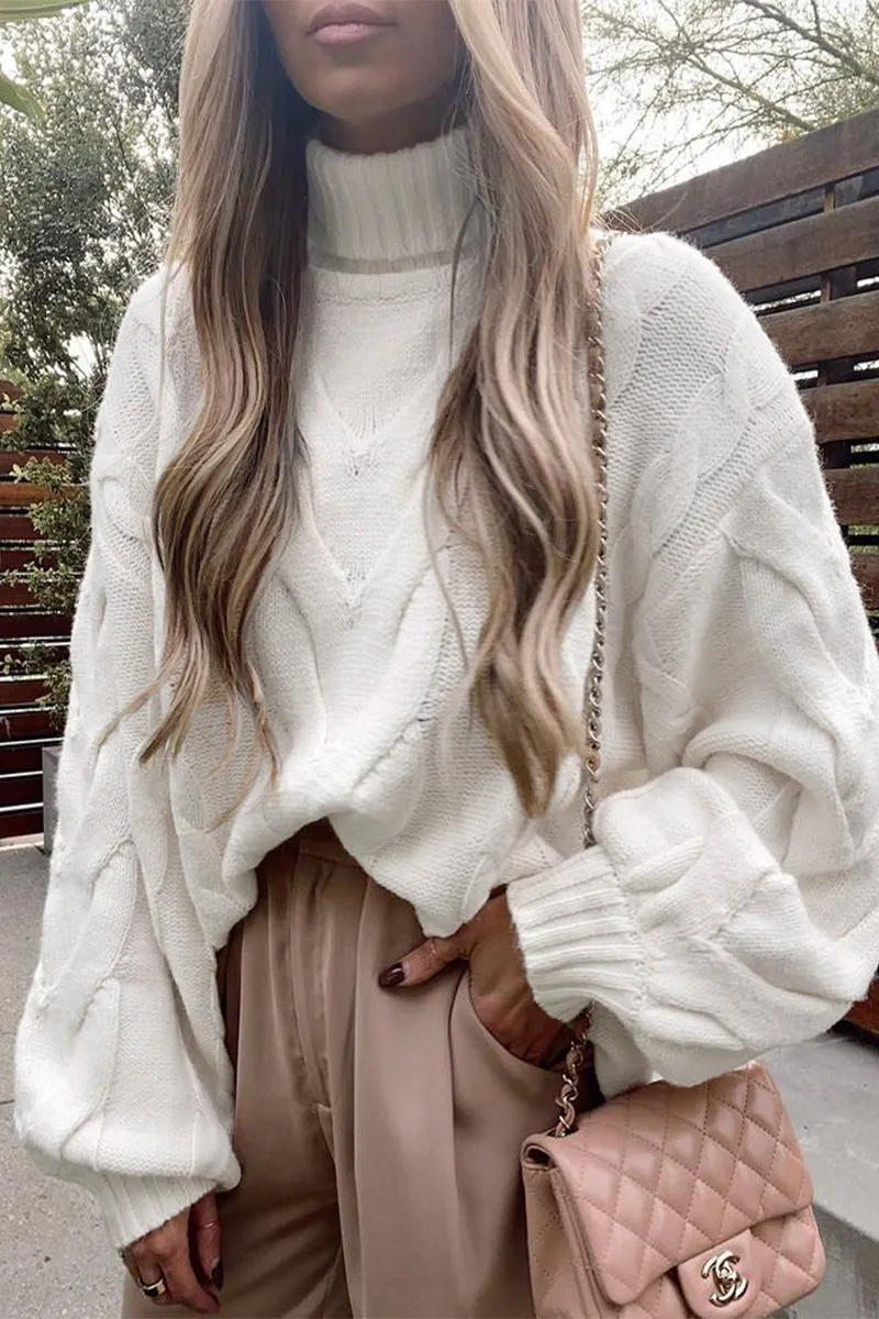 Casual Street Solid Solid Color Turtleneck Tops