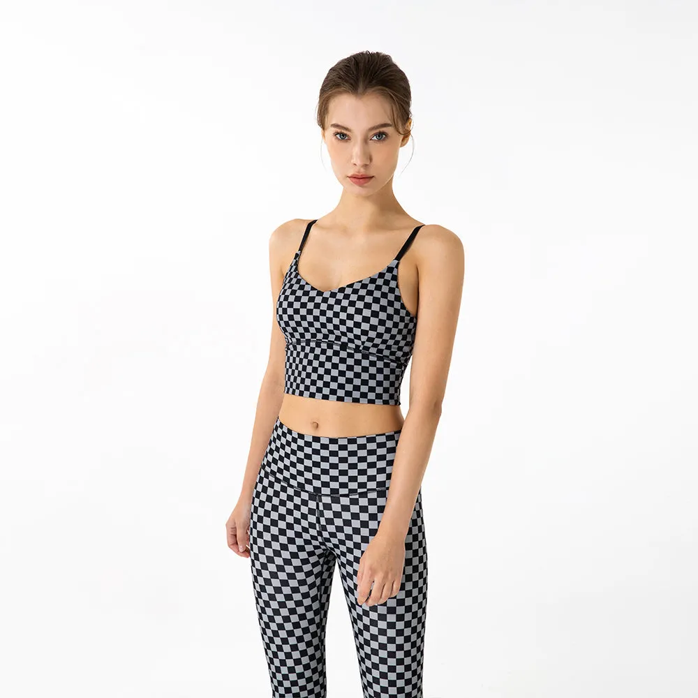 Checkerboard Nude Sling Tank