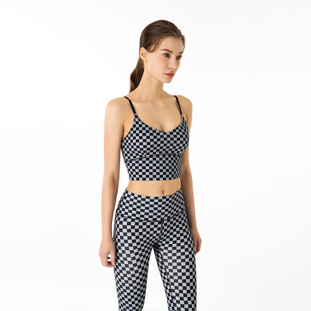 Checkerboard Nude Sling Tank