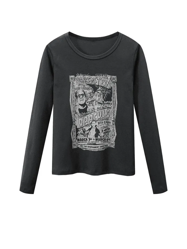 Comic Print Long Sleeve Tee