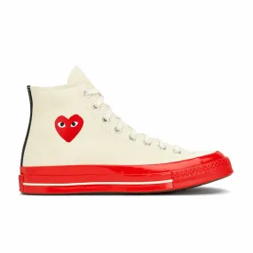 Comme des Garçons PLAY Converse Chuck '70 Red Sole Hi (Off White) P1K124