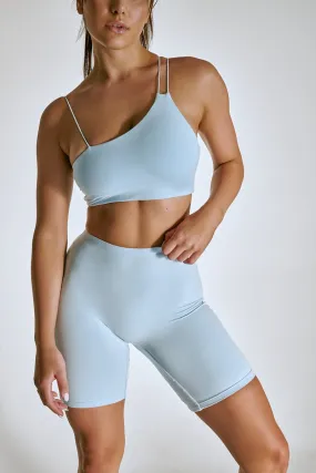 CXIX LuxLounge One Shoulder Illusion Top - Baby Blue