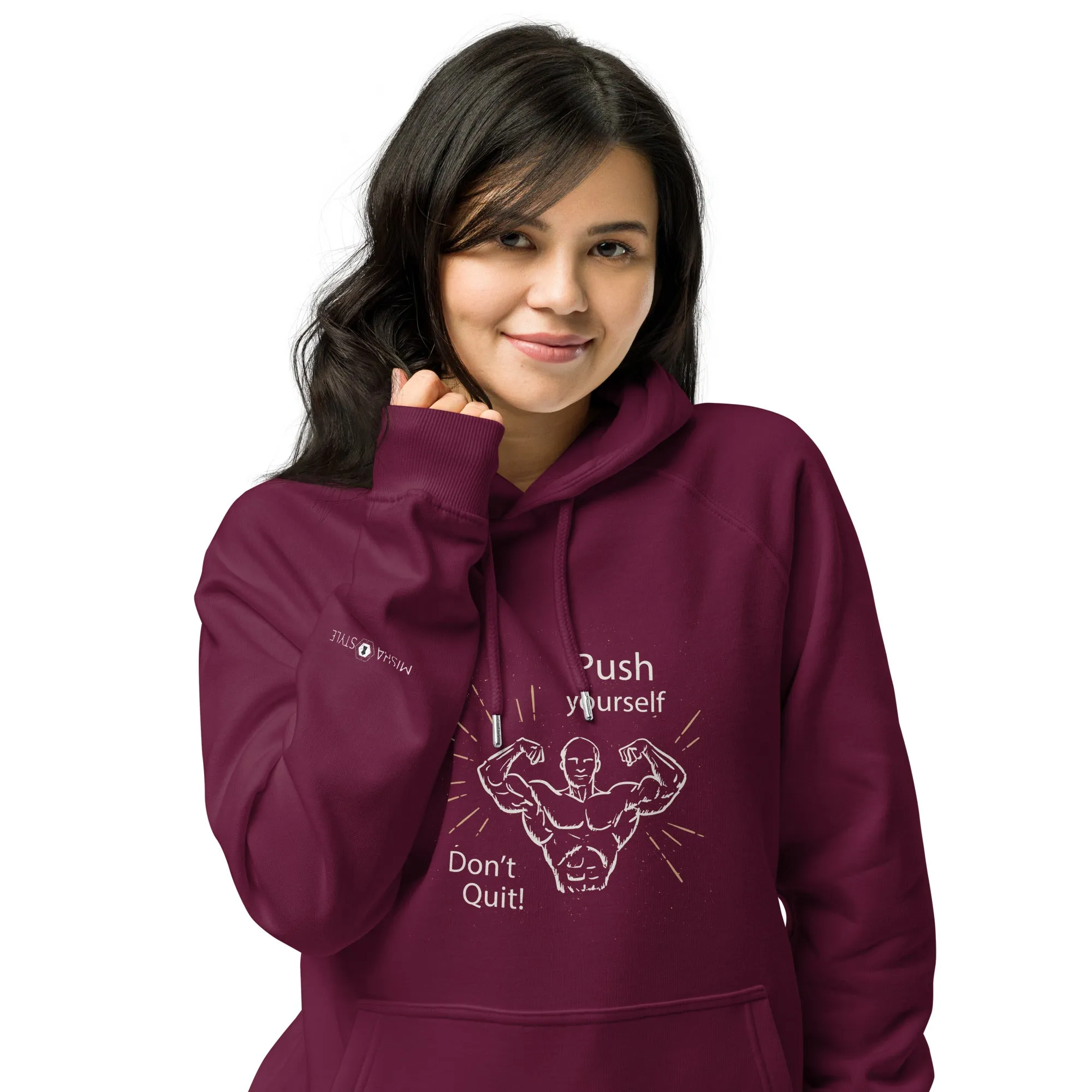 Don't Quit eco raglan Women hoodie - Red Wine