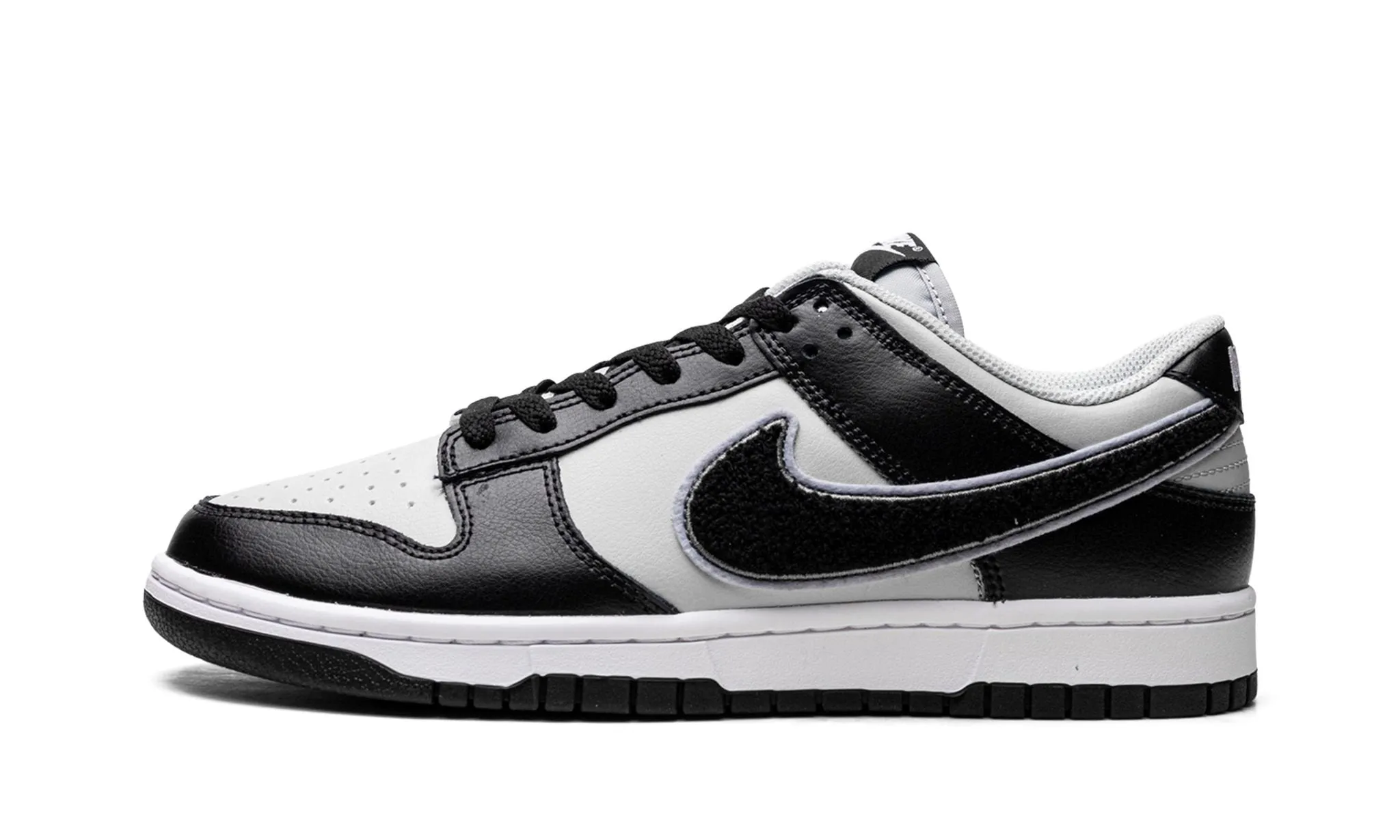 Dunk Low Chenille Swoosh Black Grey Sale