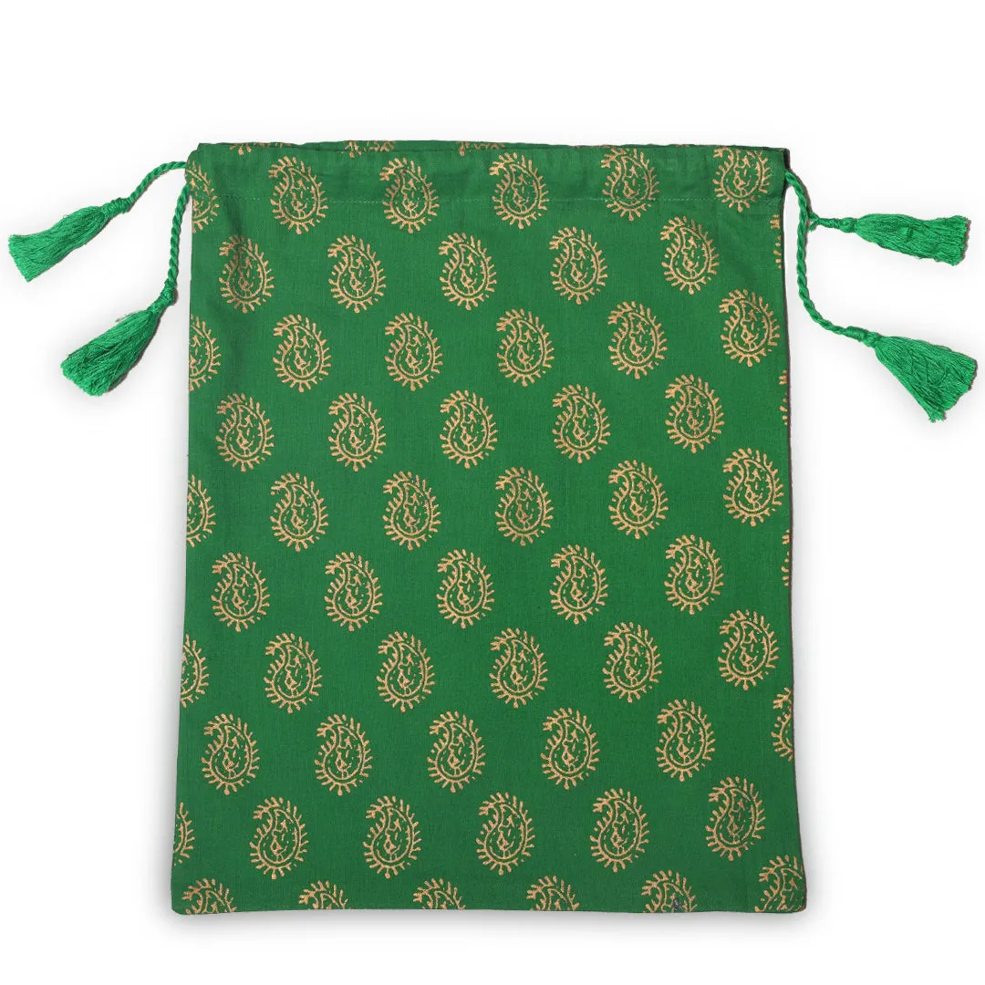 Elizabeth Emerald Cotton Gift Bag