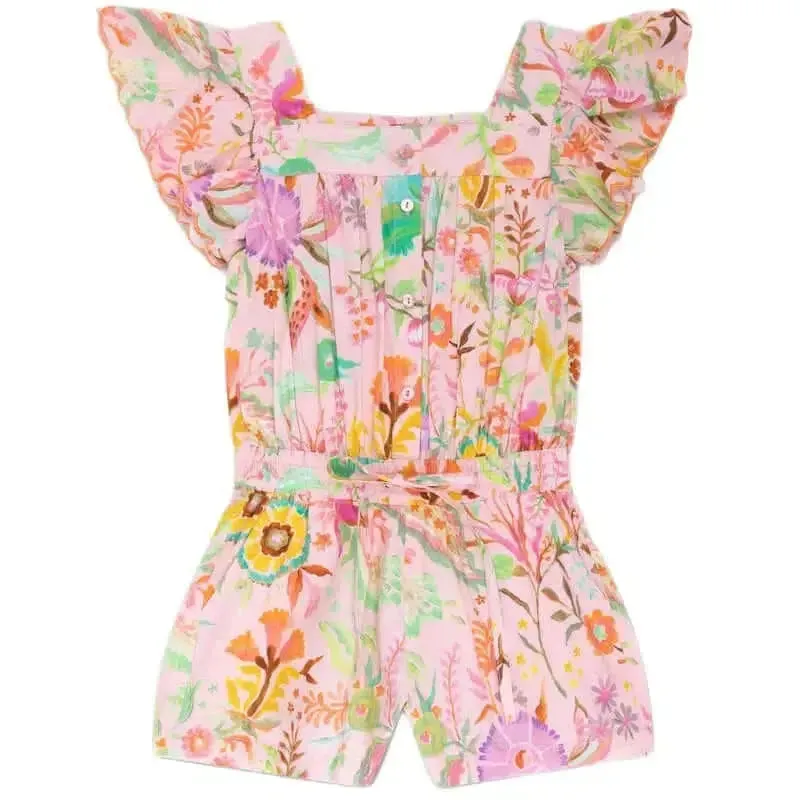 Girls Floral Cuban Sits Playsuit