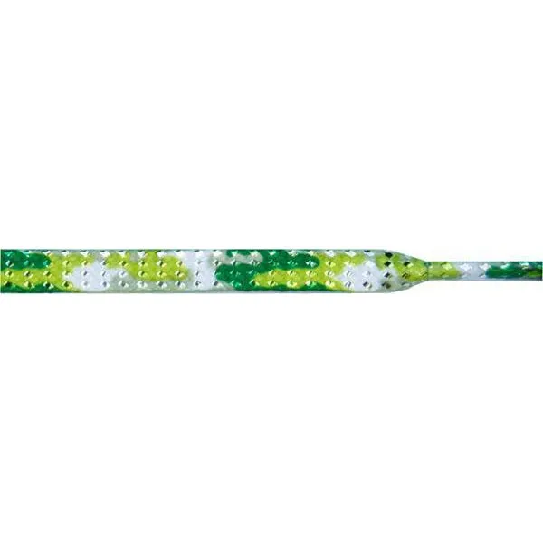 Glitter Flat 1/4" - Green Camouflage (12 Pair Pack) Shoelaces