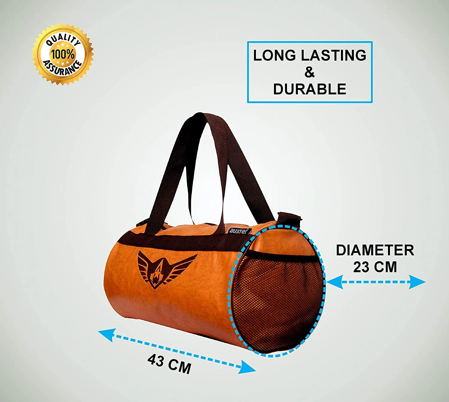 Gym Bag Duffel Bag Emboss Logo Tan Color