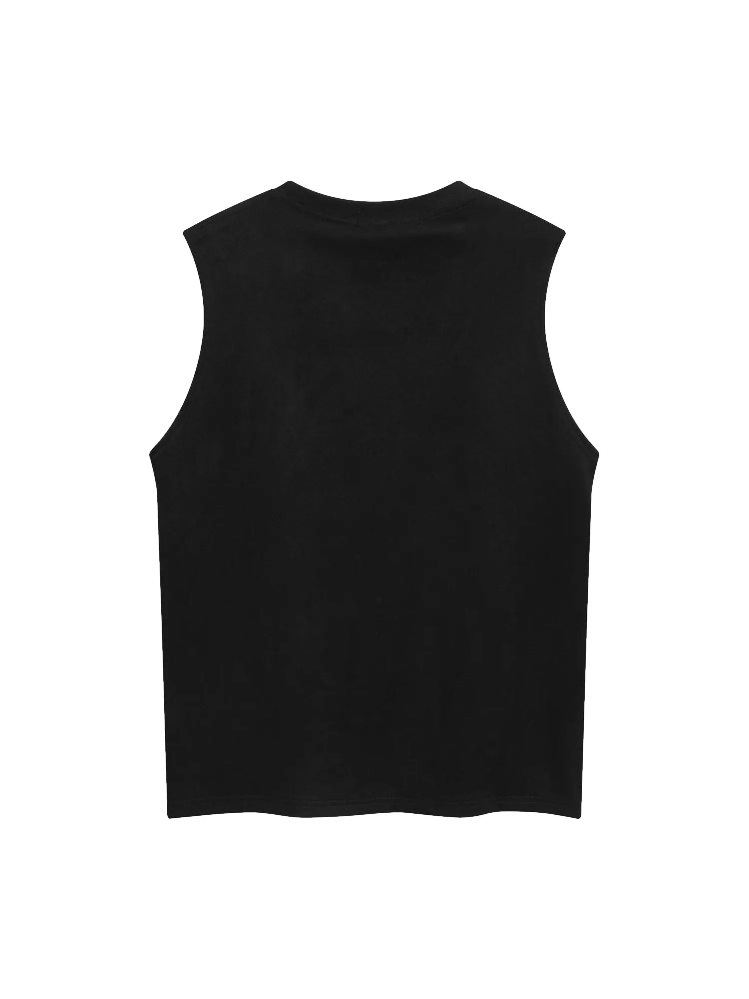 High Street Gothic Letter Print Suede Tank Top