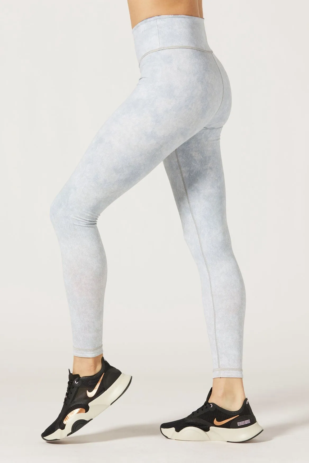 High Waist Reversible Legging Navy Coral