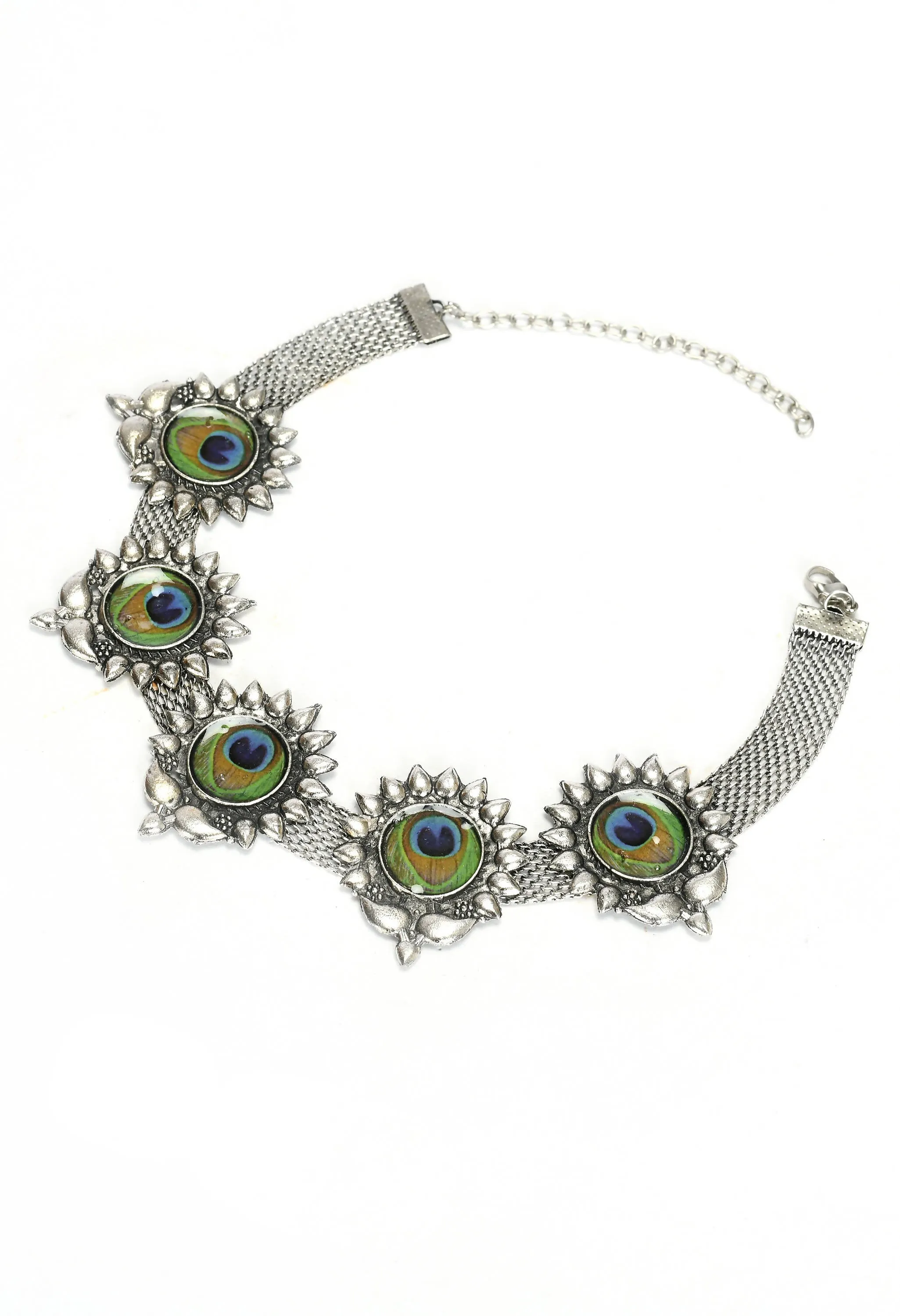 Indiakreations Choker Necklace Peacock wings design Jkms_096