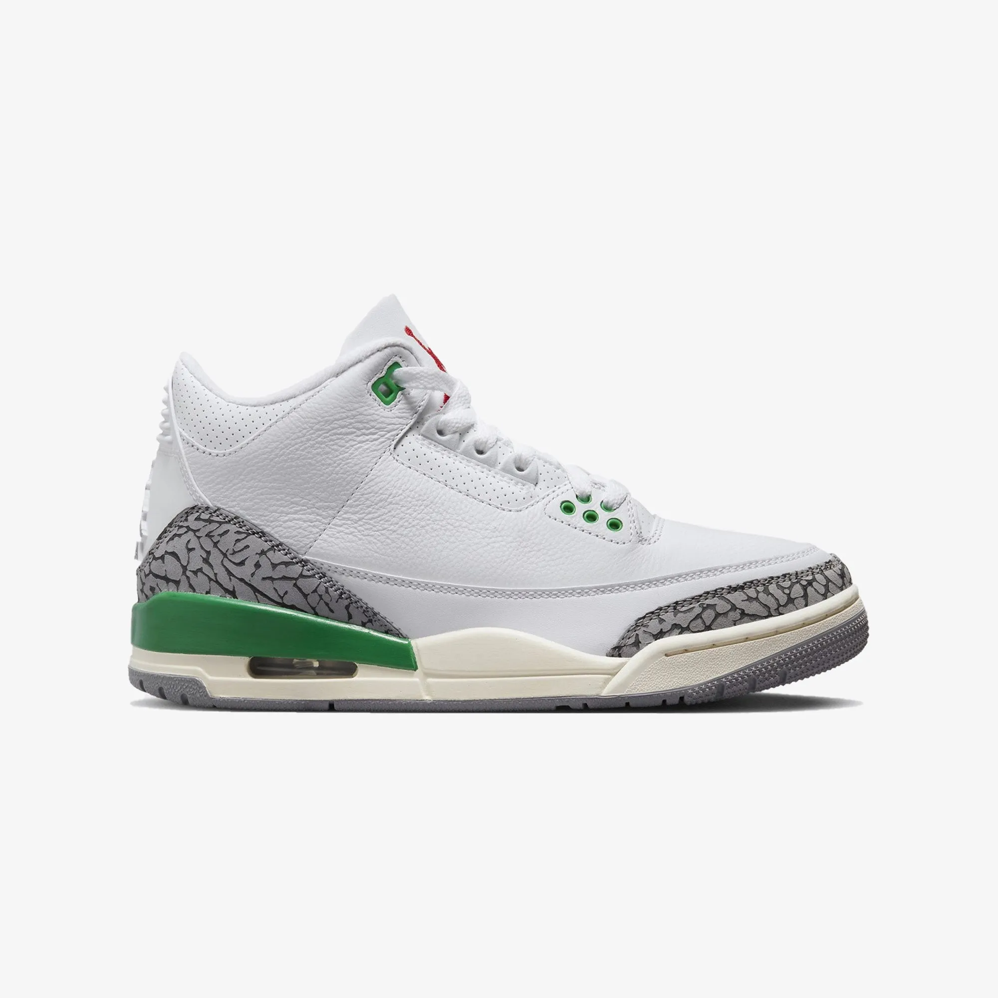 Jordan | WMN'S AIR JORDAN 3 RETRO  { WHITE/VARSITY RED-LUCKY GREEN