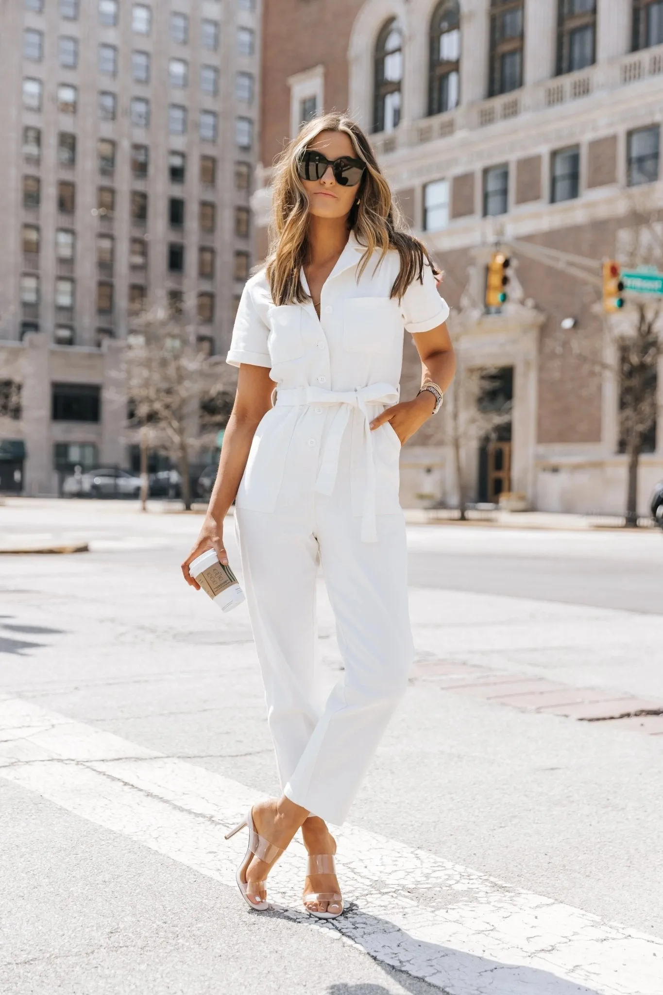 Kendall White Washed Jumpsuit