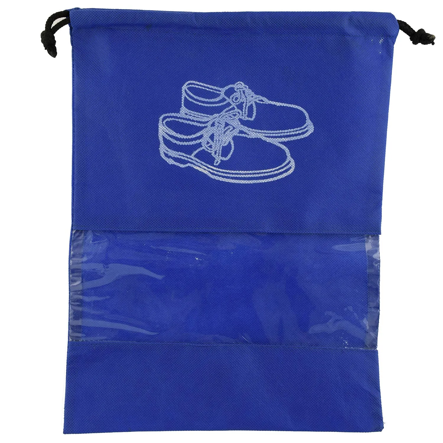 Kuber Industries 12 Piece Non Woven Travel Shoe Cover, String Bag Organizer, Royal Blue -CTMTC039491