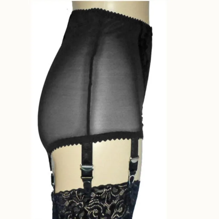 Ladies Mesh Lace Shorts Garter Belt