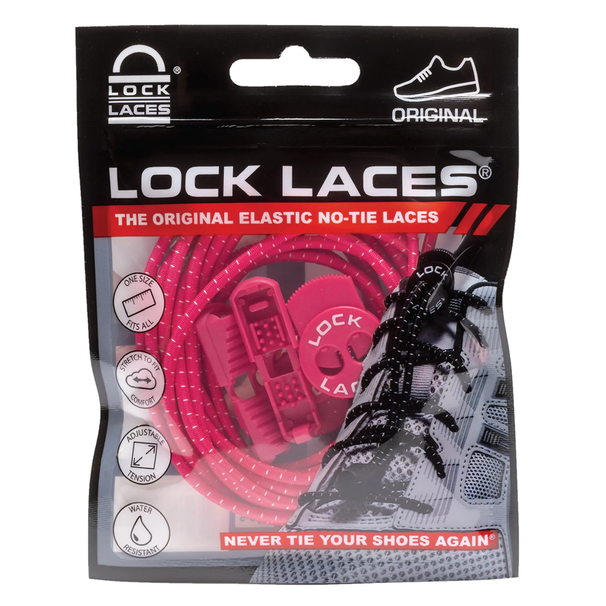 Lock Laces No Tie Shoelaces Hot Pink | Buy Lock Laces No Tie Shoelaces Hot Pink here | Outnorth