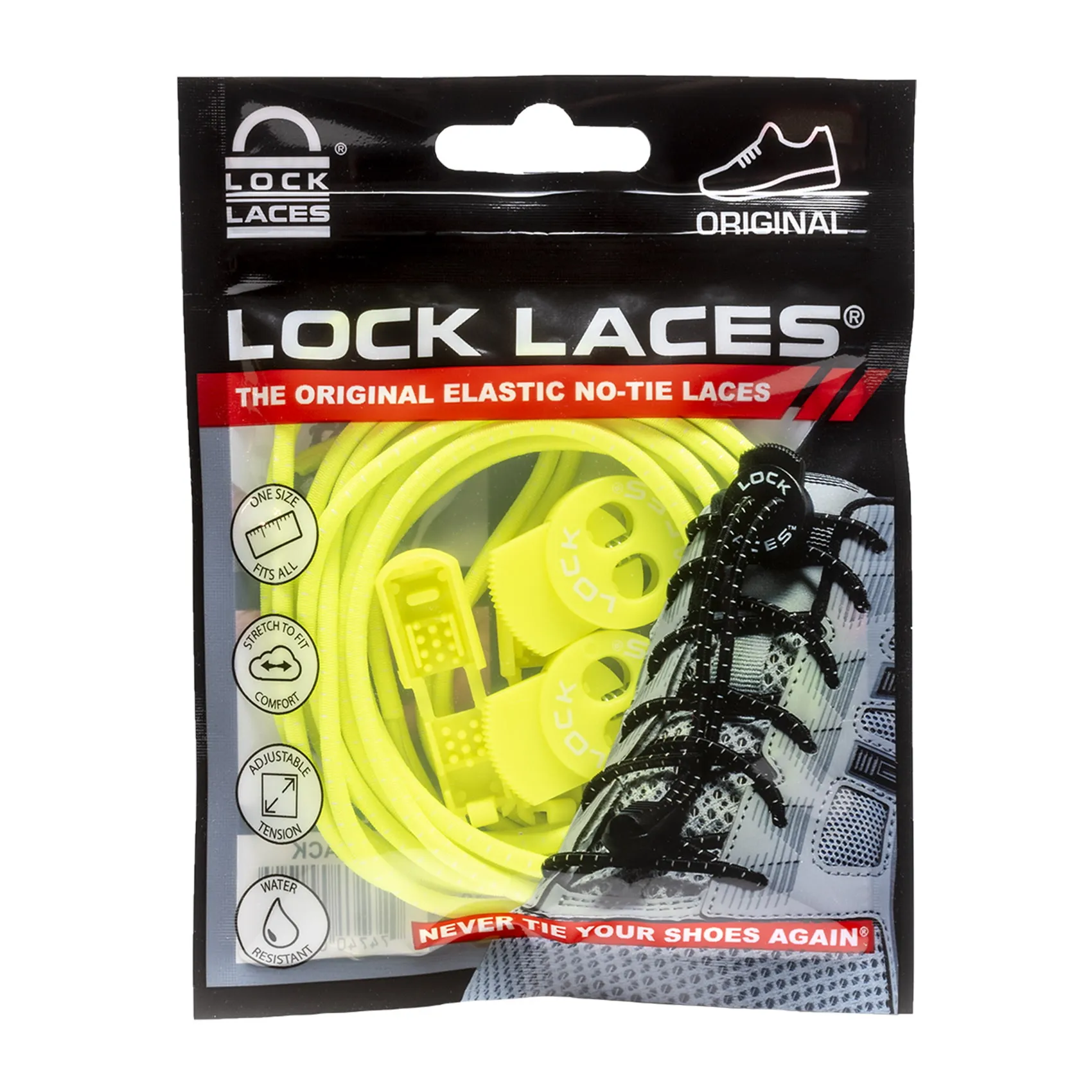 Lock Laces No Tie Shoelaces Neon Yellow | Buy Lock Laces No Tie Shoelaces Neon Yellow here | Outnorth