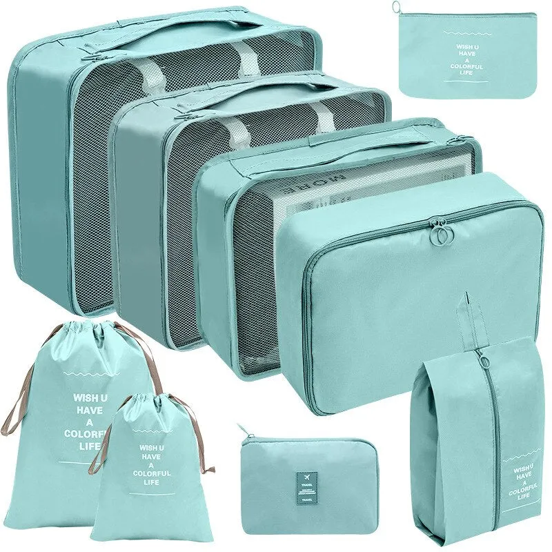 Luggage Packing Cubes Travel Organizers Storage Bag Set Toiletry Bag Makeup Box Carry Pouch Clothes Bins Cosmetic Shoe Packaging