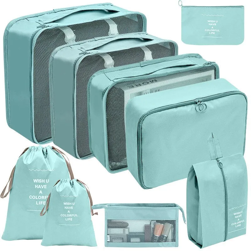 Luggage Packing Cubes Travel Organizers Storage Bag Set Toiletry Bag Makeup Box Carry Pouch Clothes Bins Cosmetic Shoe Packaging