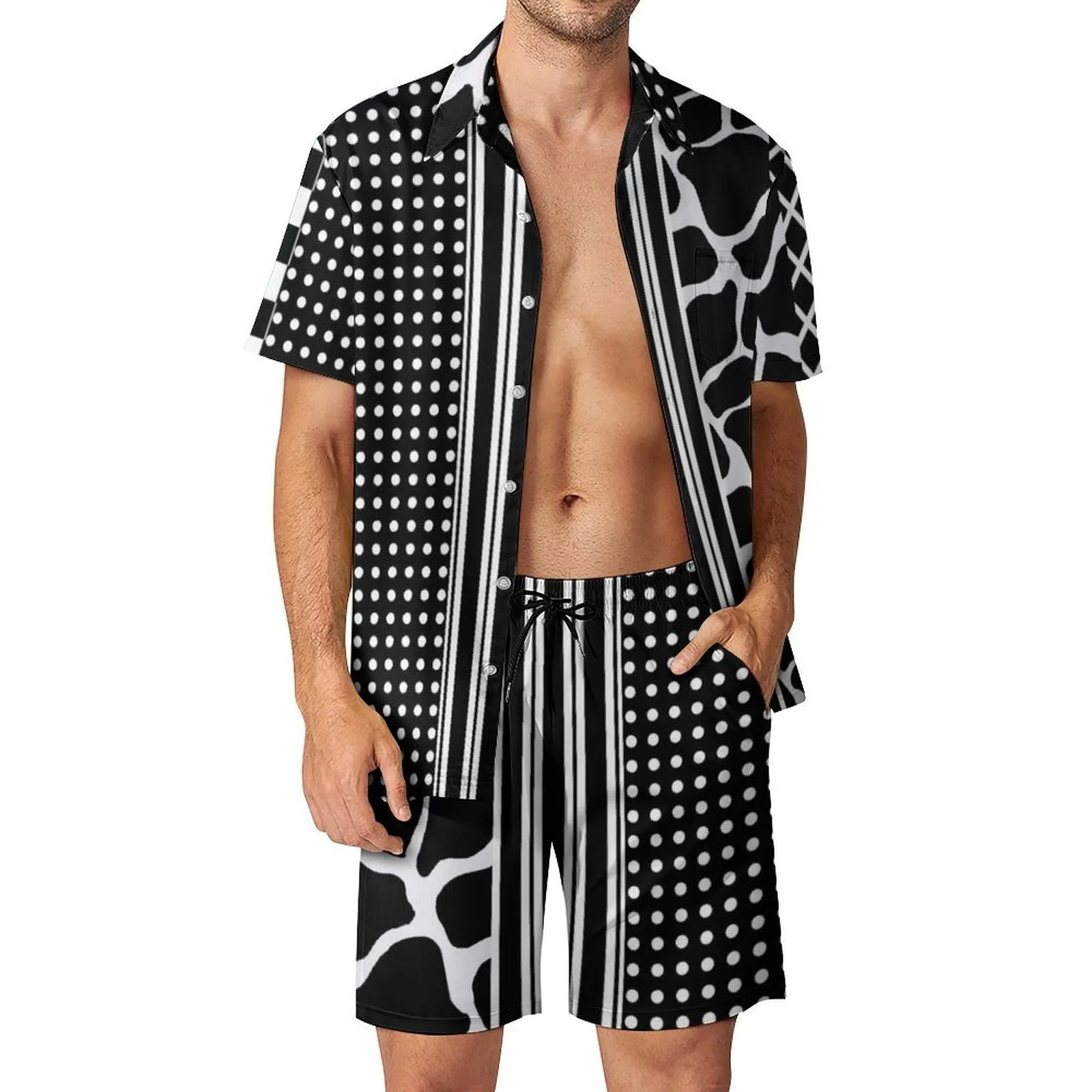 Men&#039;s Shirt and Shorts Outfit Men's Beach Suit