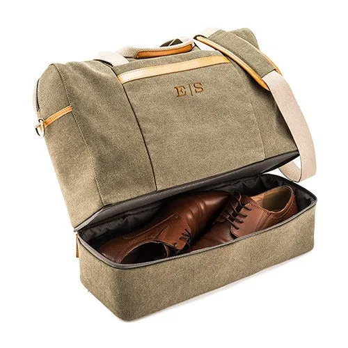 Men's Personalized Canvas Laptop/Shoe Duffle Travel Bag