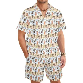 Men's Shirt & Shorts Set Beach Party Men's Shirt and Shorts Outfit (Set26)