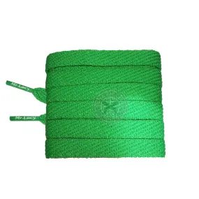 Mr Lacy Flatties Junior - Kelly Green Kids Shoelaces