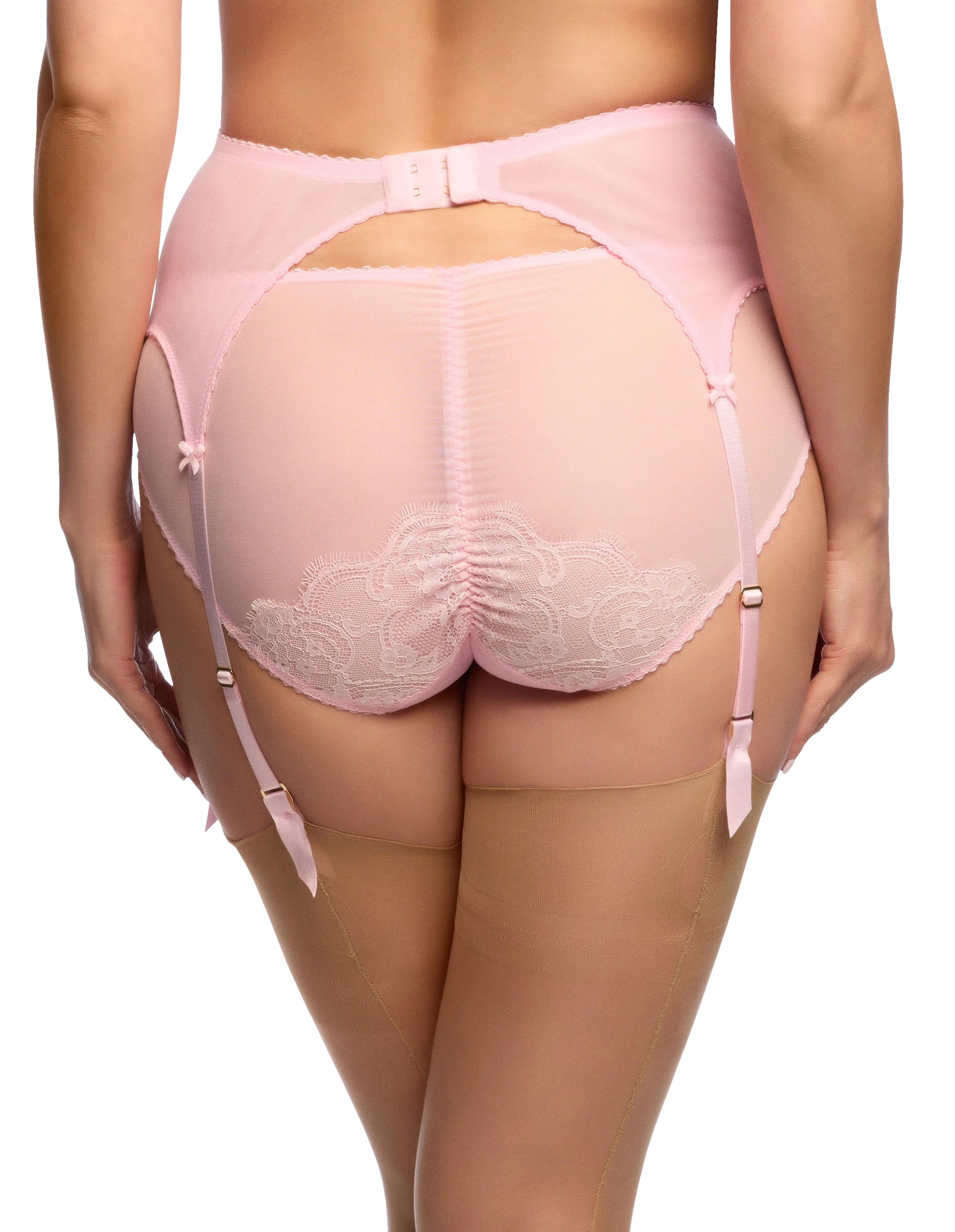 Muse Six Strap Belt in Cameo Pink By Dita Von Teese - sizes S & XL