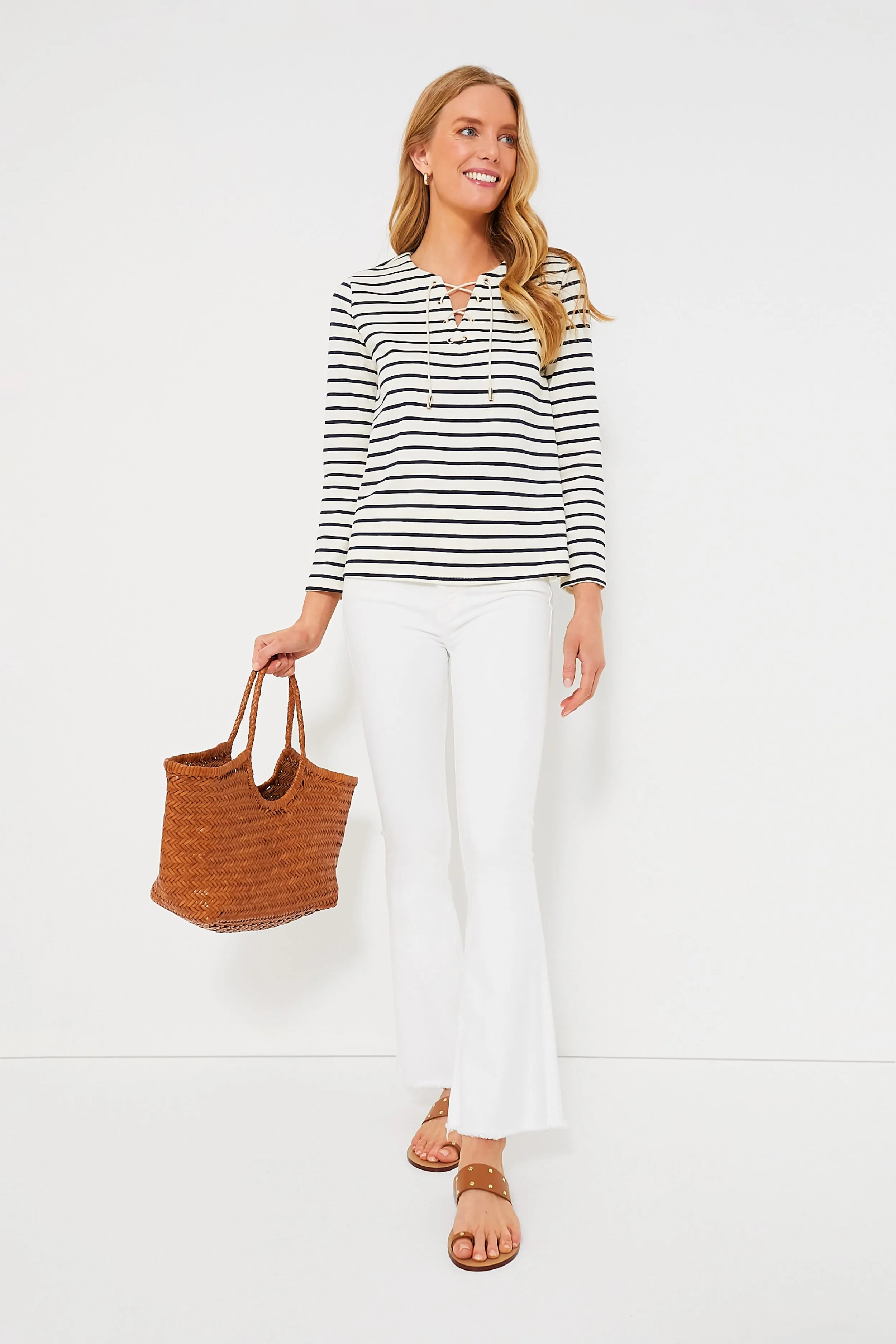 Navy Stripe Manon Popover