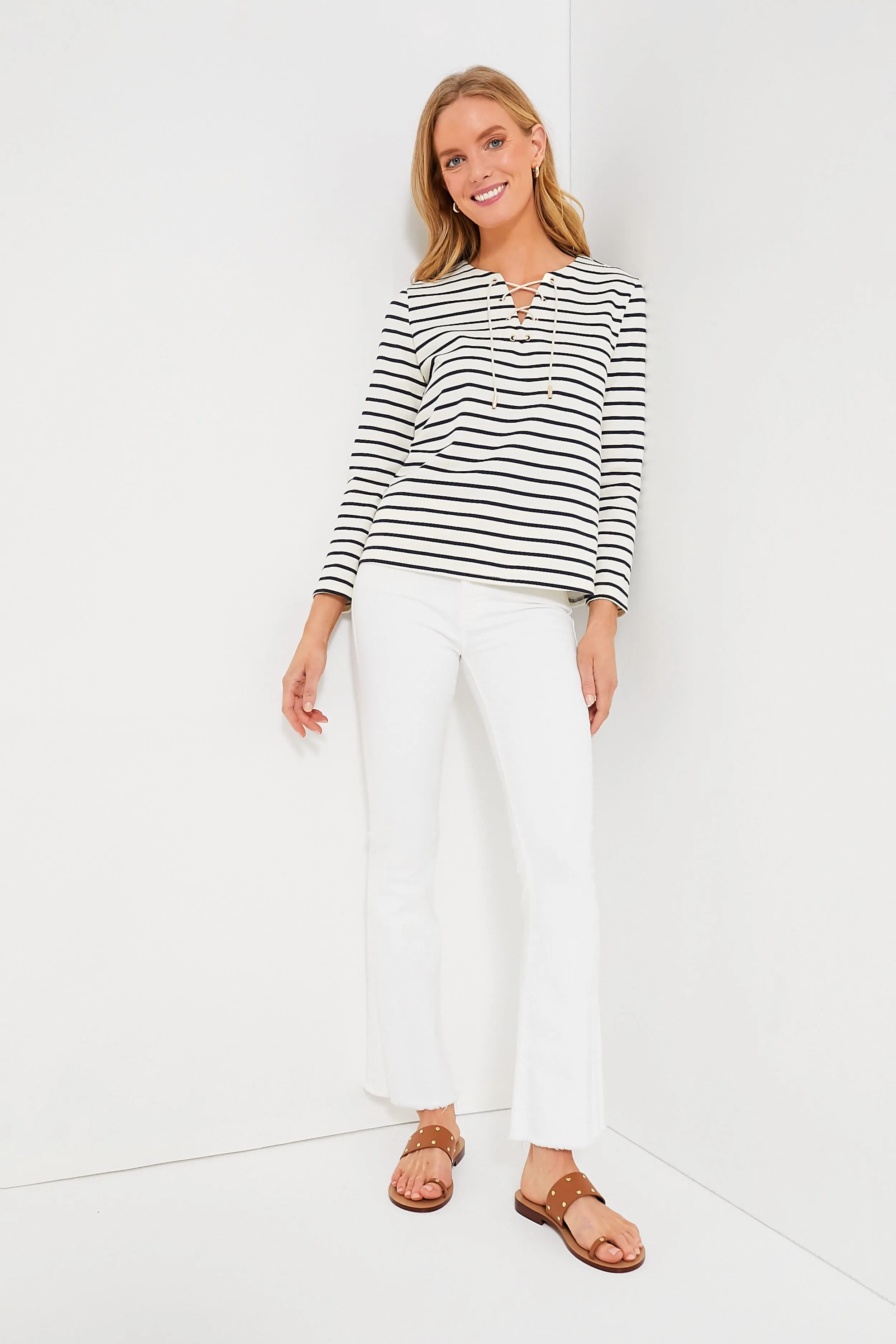 Navy Stripe Manon Popover