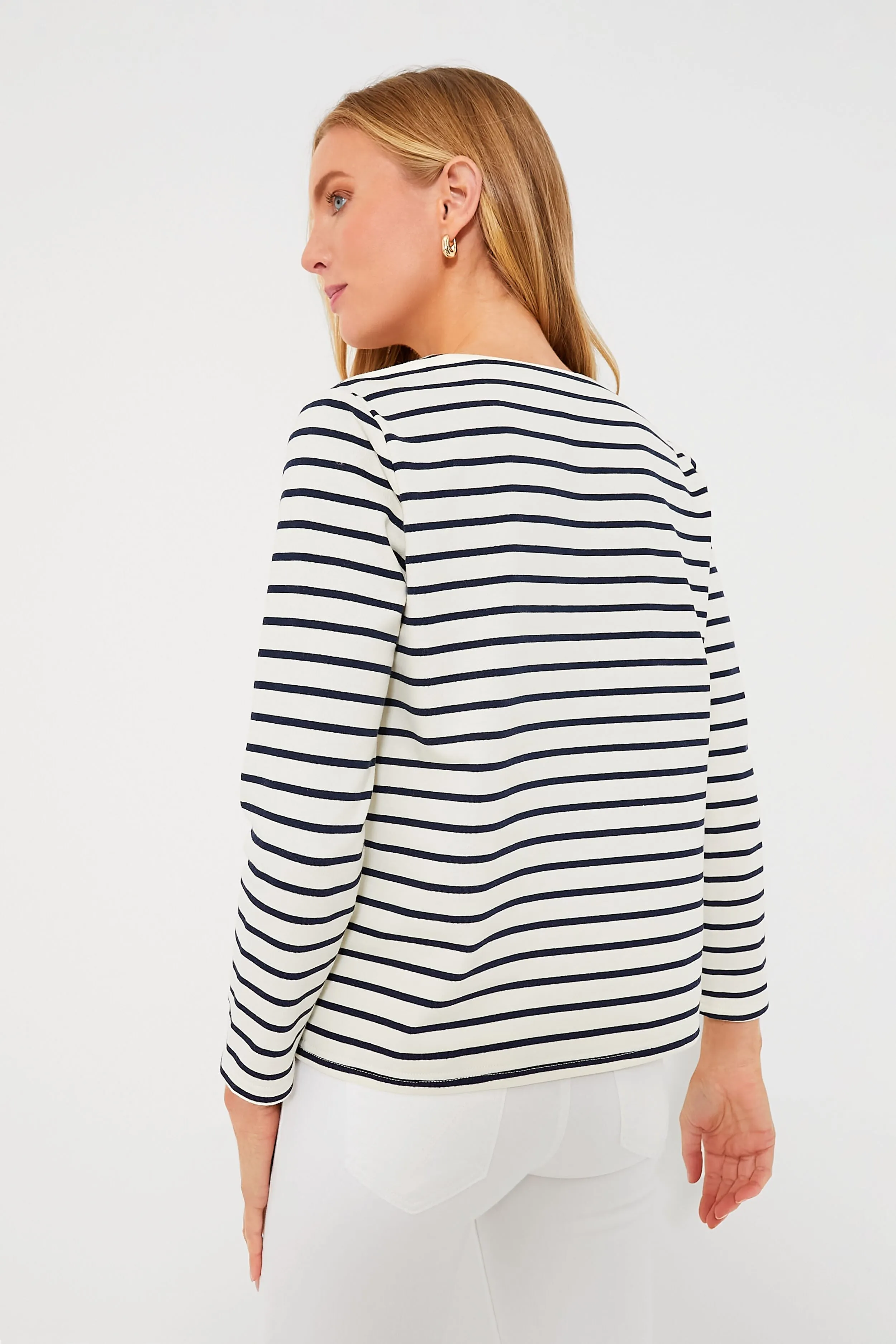 Navy Stripe Manon Popover