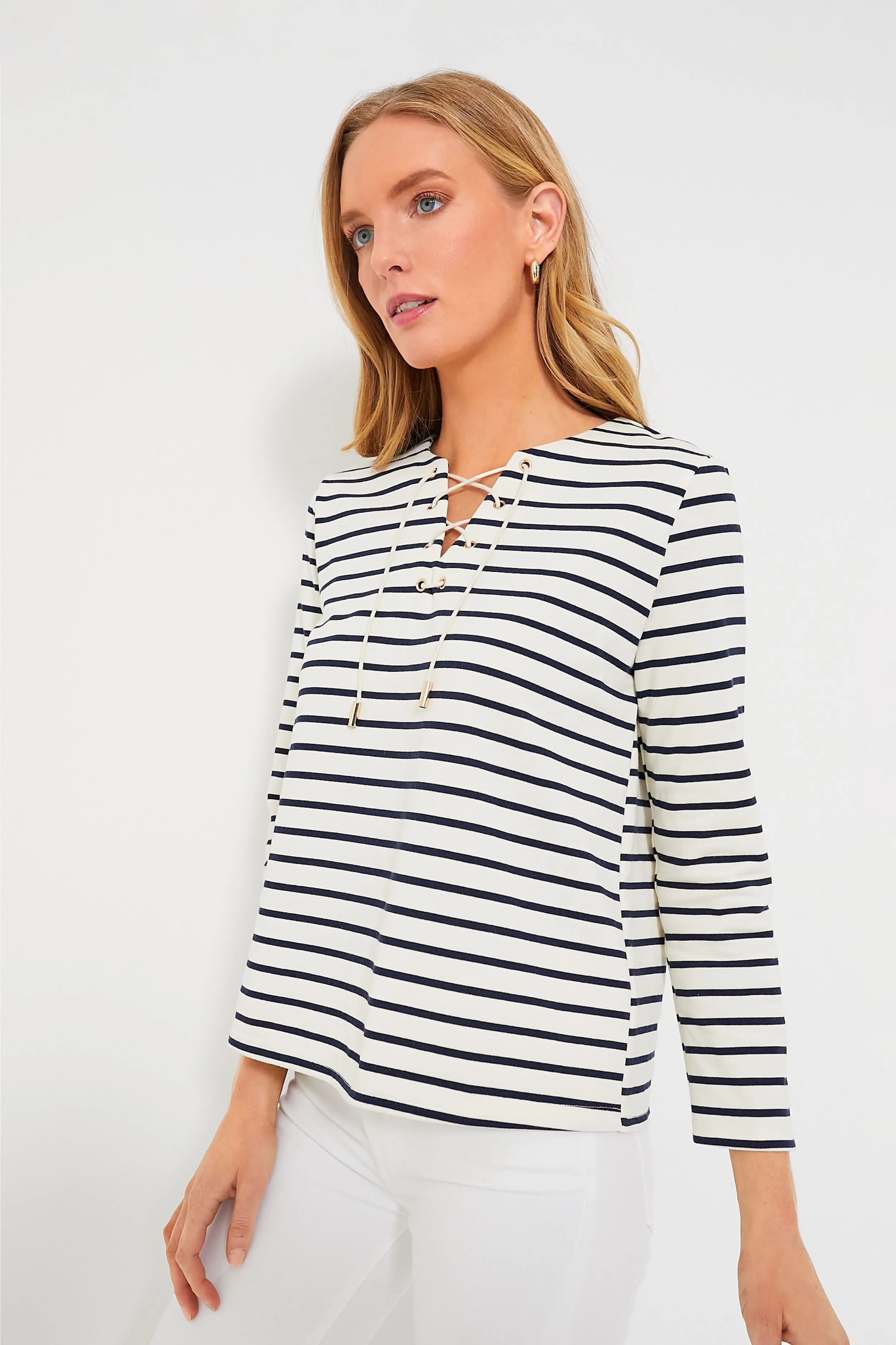 Navy Stripe Manon Popover