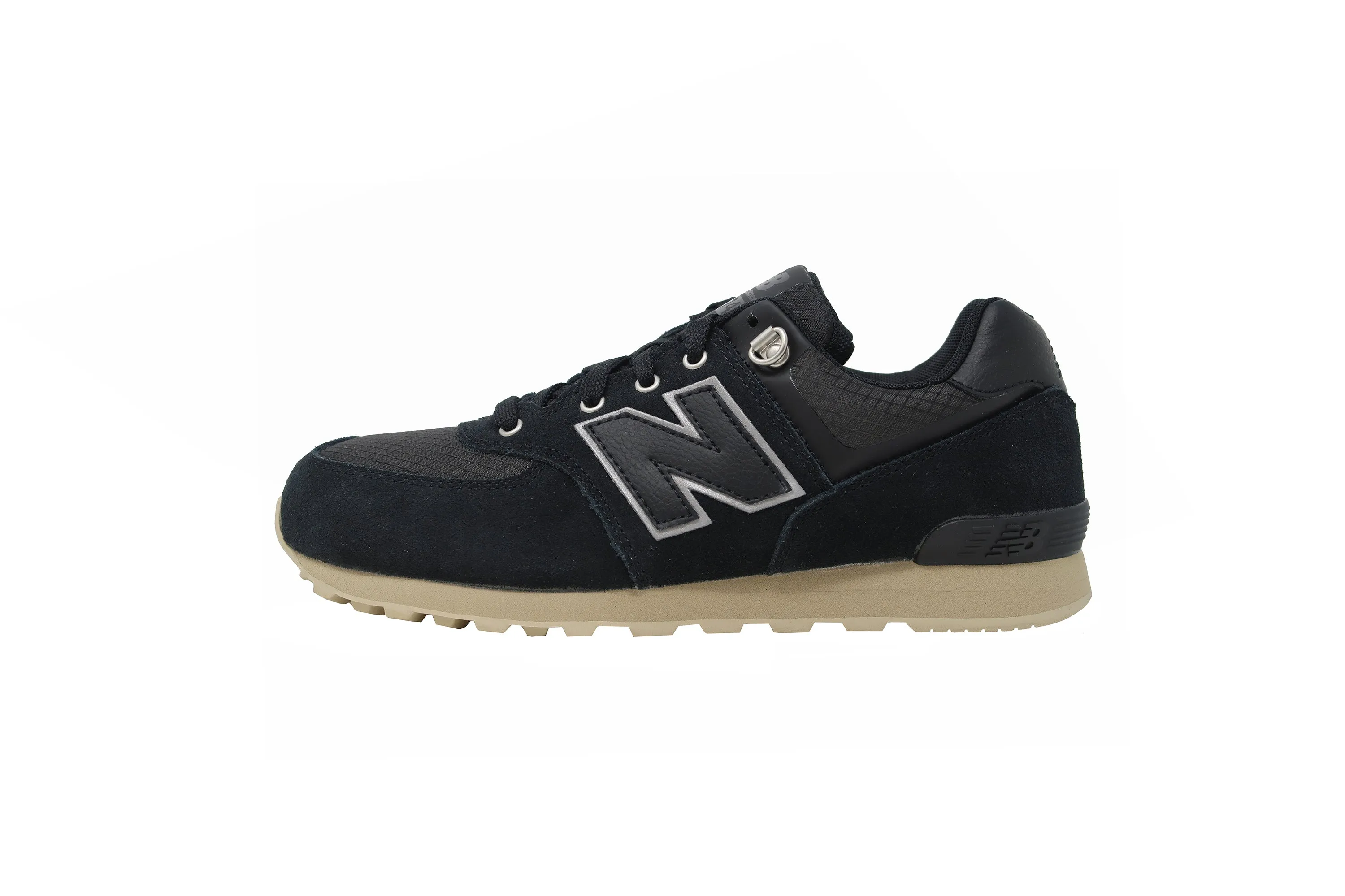 New Balance Big Kids 574 Black/Tan Shoes