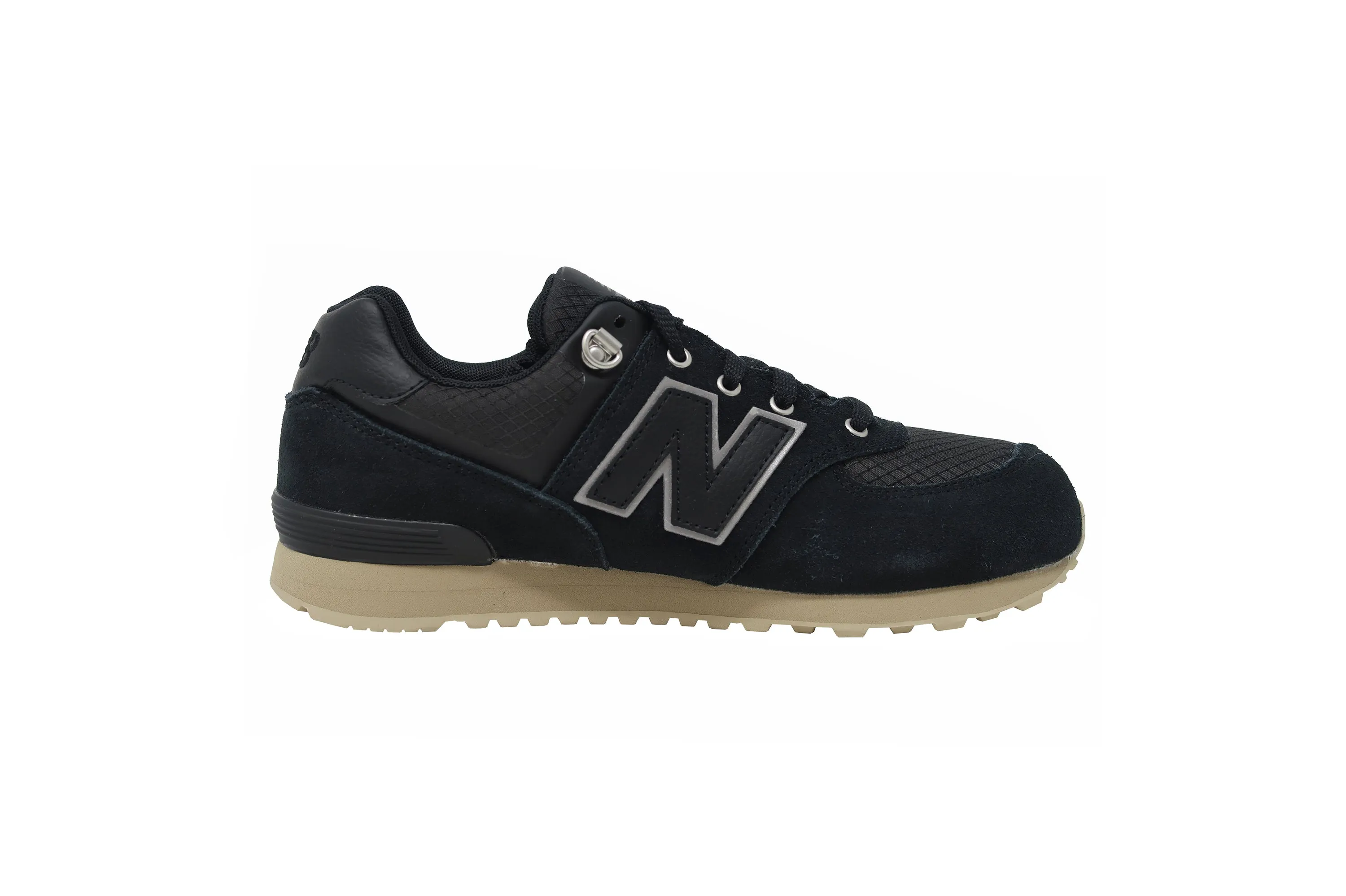 New Balance Big Kids 574 Black/Tan Shoes